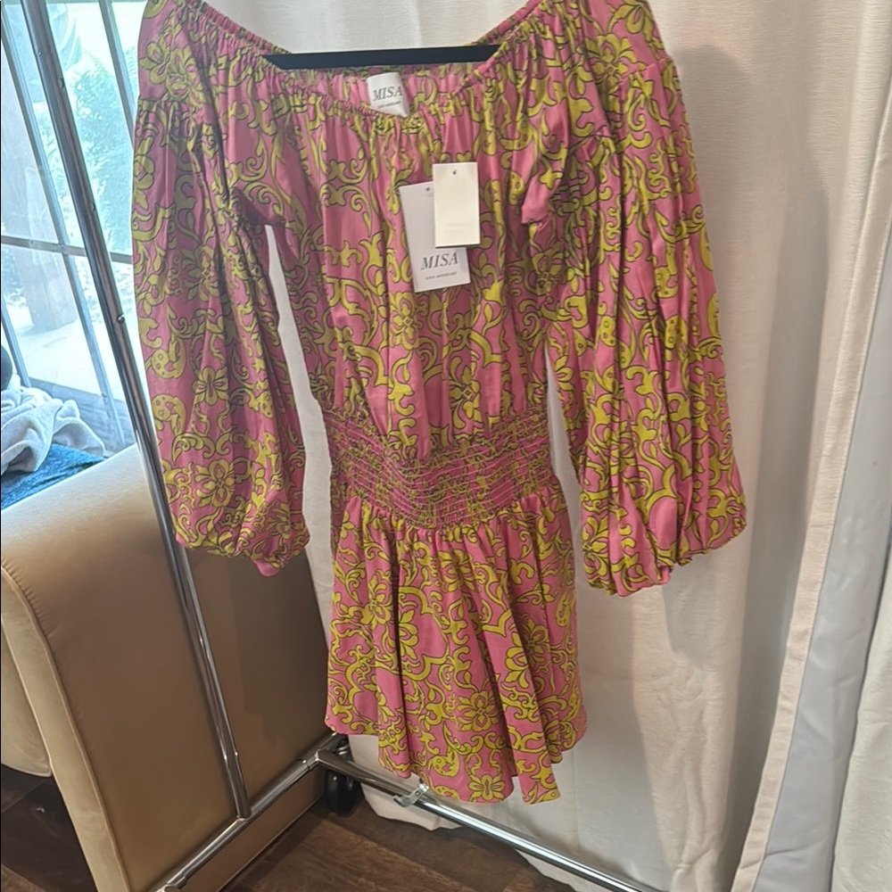 Pink and Green Women's Dress